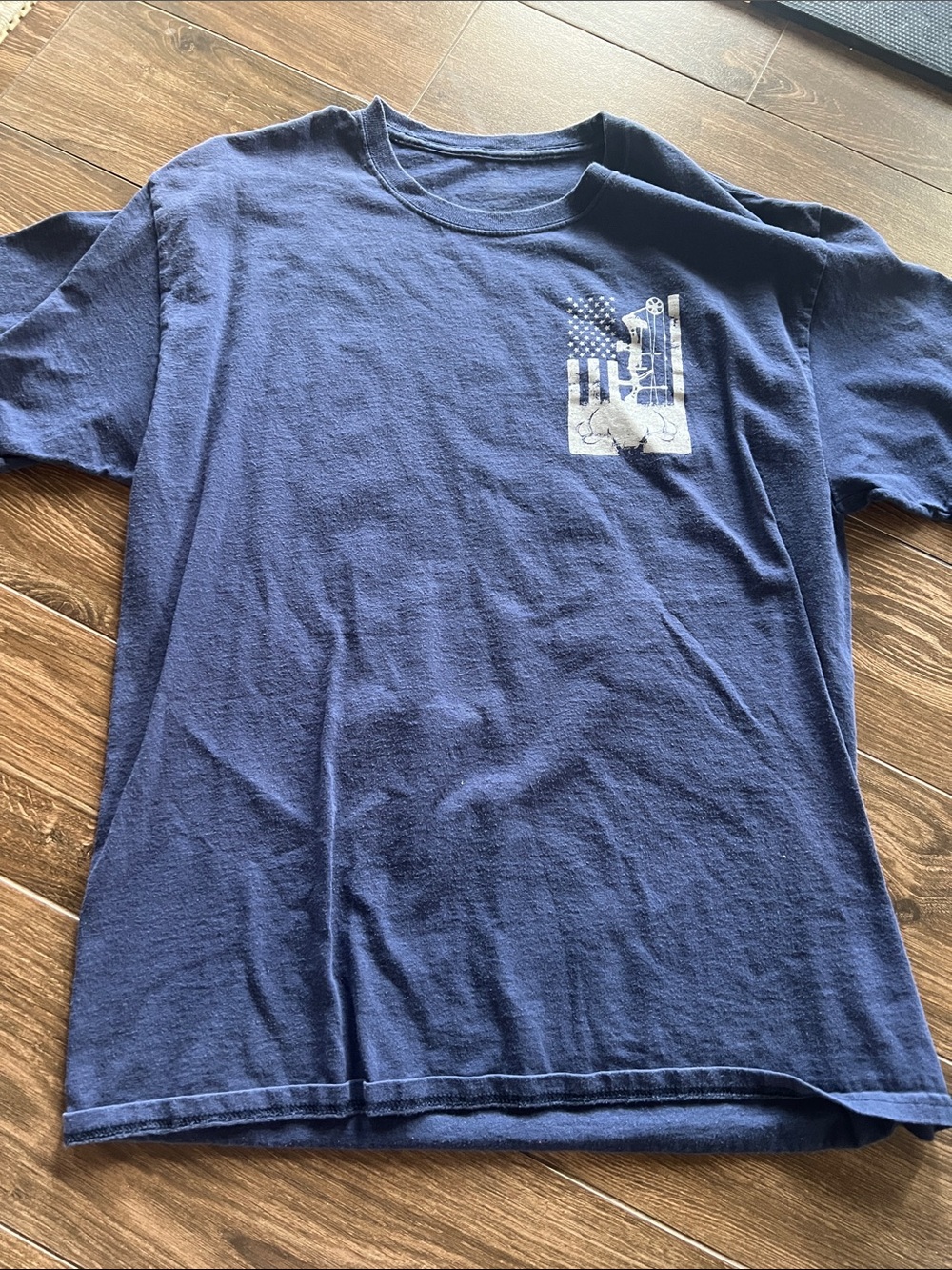 Hanes Navy Short Sleeve Graphic Crew T-Shirt